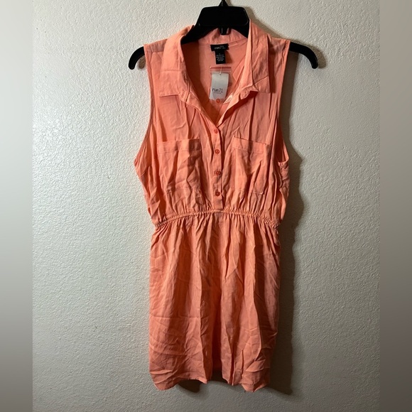 🆕Rue21 Women's Coral Sleeveless Utility Shirt Dress L🆕 - Picture 7 of 10
